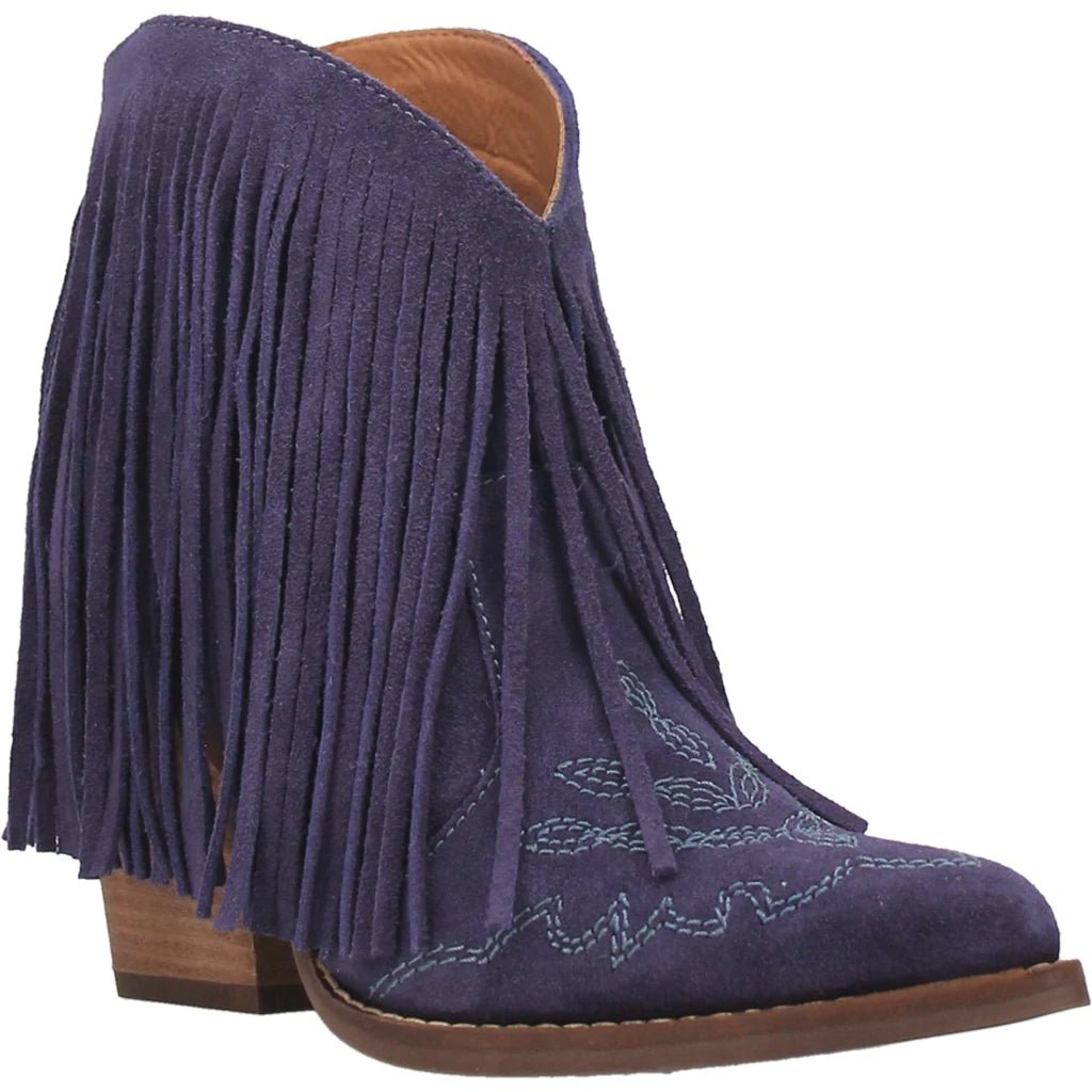 Dingo Women's Tangles 6" Leather Plum Snip Toe Western Bootie - DI908 - Plum - 6M