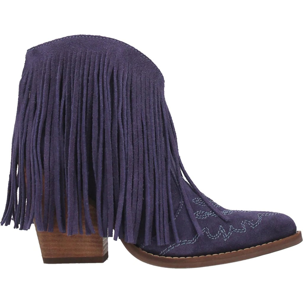 Dingo Women's Tangles 6" Leather Plum Snip Toe Western Bootie - DI908 - Plum - 6M