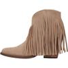 Dingo Women's 6" Tangles Sand Leather Snip Toe Western Bootie - DI908 - Sand - 6M