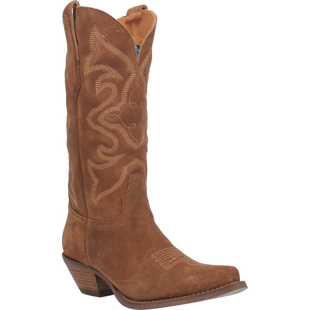 Dingo Women's 13" Out West Brown Suede Snip Toe Western Boot - DI920 - BG4 - 6M