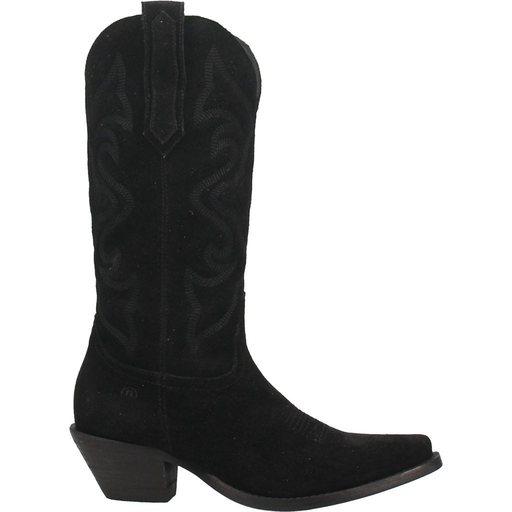 Dingo Women's 13" Out West Black Suede Snip Toe Western Boot - DI920 - BK - 6M