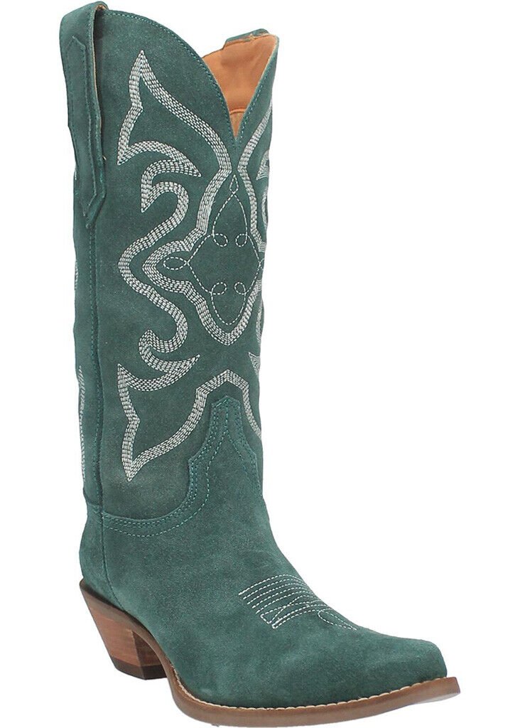 Dingo Women's 13" Out West Green Suede Snip Toe Western Boot - DI920 - GN - 10M