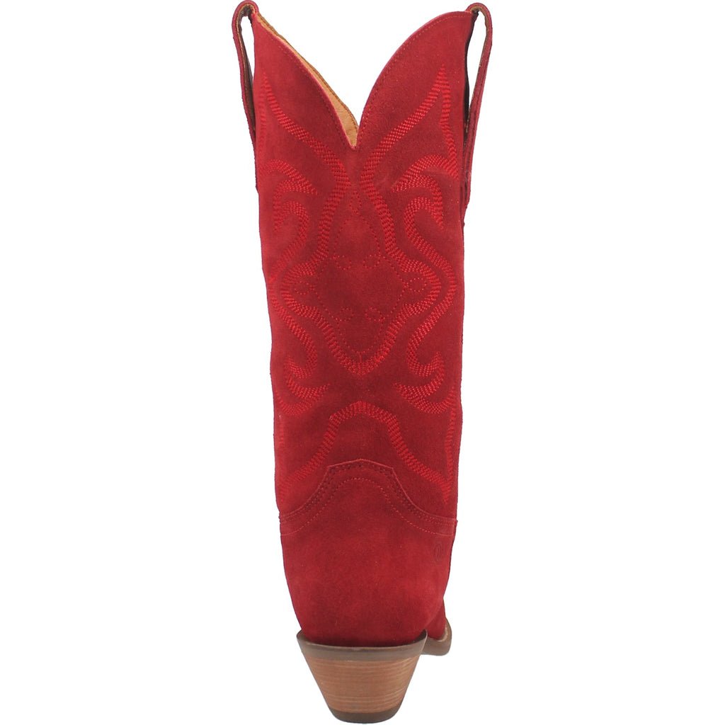 Dingo Women's 13" Out West Red Suede Snip Toe Western Boot - DI920 - RD - 6M