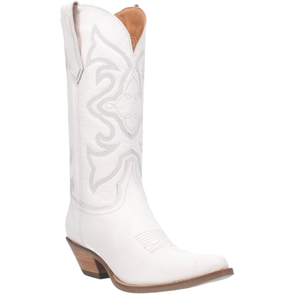 Dingo Women's 13" Out West White Leather Snip Toe Western Boot - DI920 - WH16 - 6M