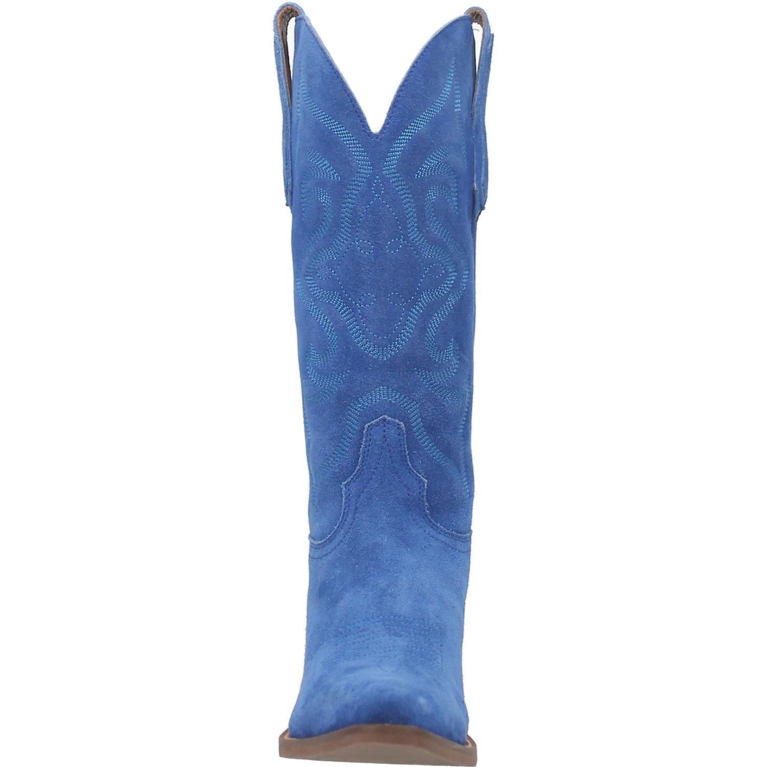 Dingo Women's 13" Out West Blue Suede Snip Toe Western Boot - DI920BLUE - 6