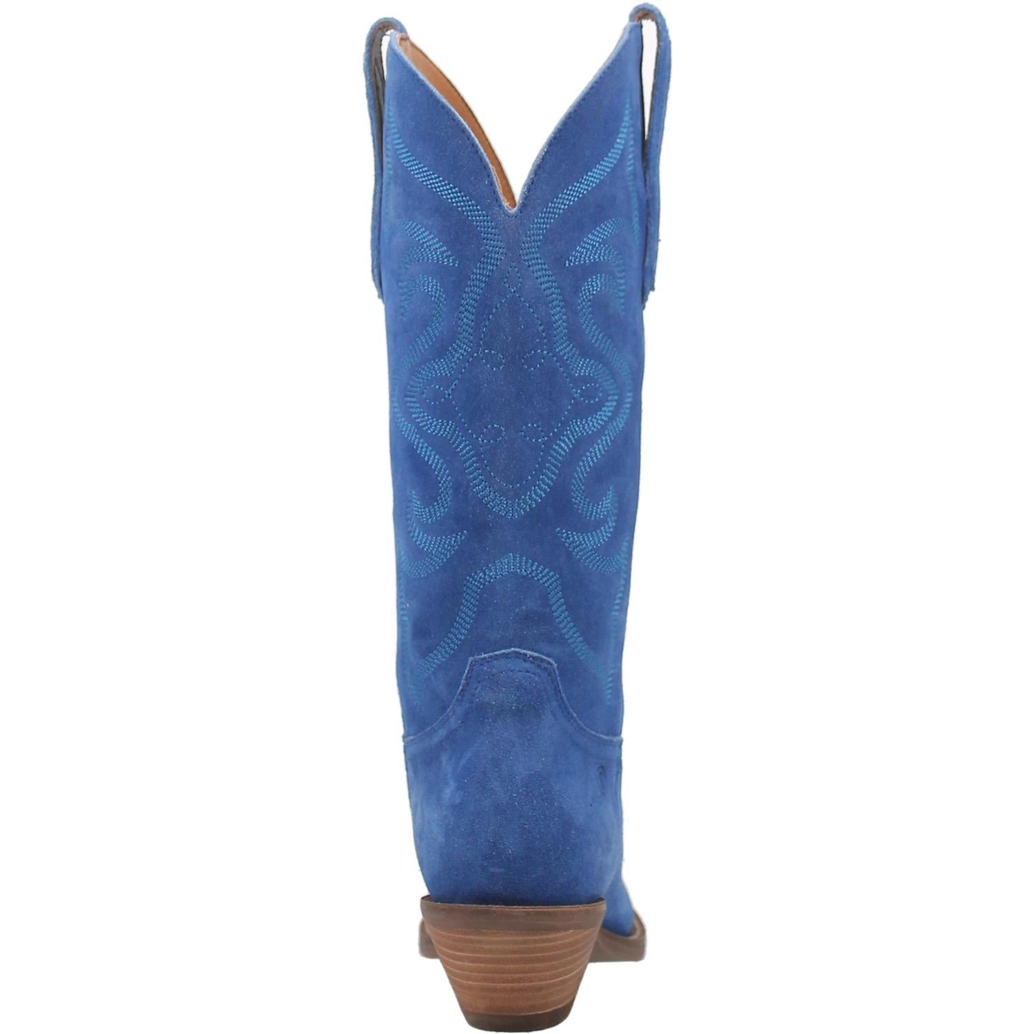 Dingo Women's 13" Out West Blue Suede Snip Toe Western Boot - DI920BLUE - 6