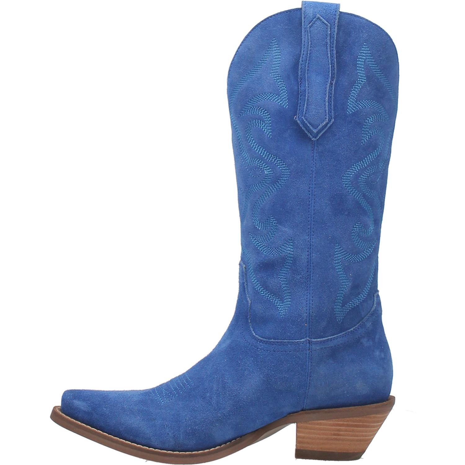 Dingo Women's 13" Out West Blue Suede Snip Toe Western Boot - DI920BLUE - 6