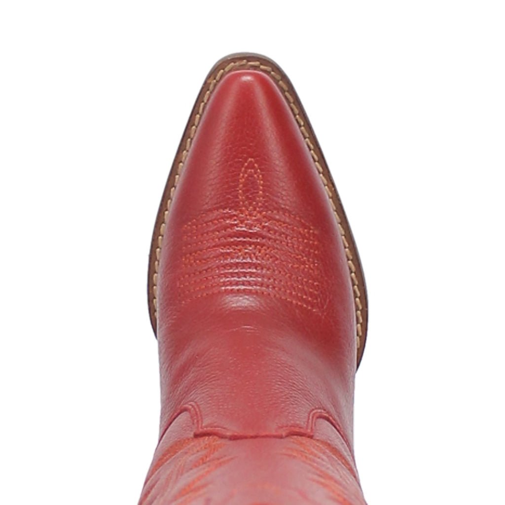 Dingo Women's 16" High Cotton Red Leather Snip Toe Western Boot - DI936 - RD - 6M