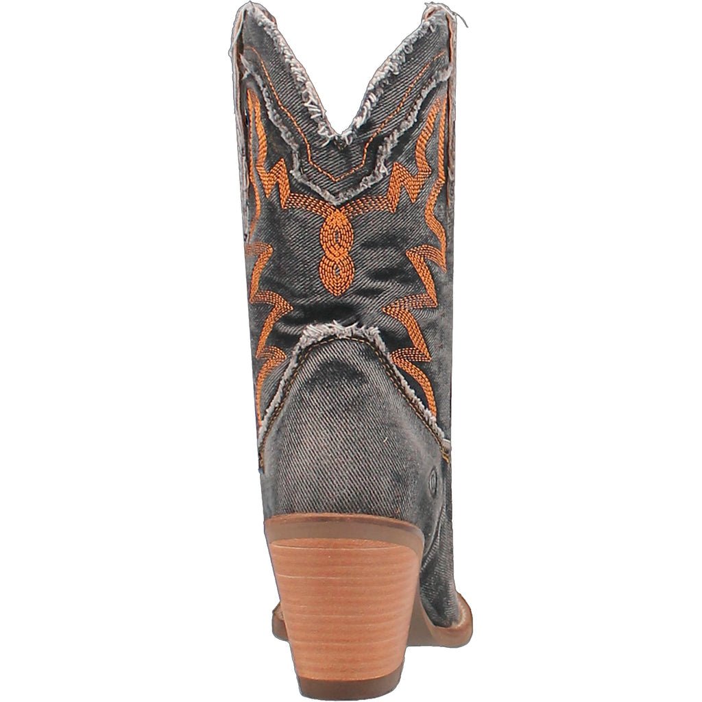 Dingo Women's 9" Y'all Need Dolly Black Denim Almond Toe Western Boot - DI950 - BK - 6M