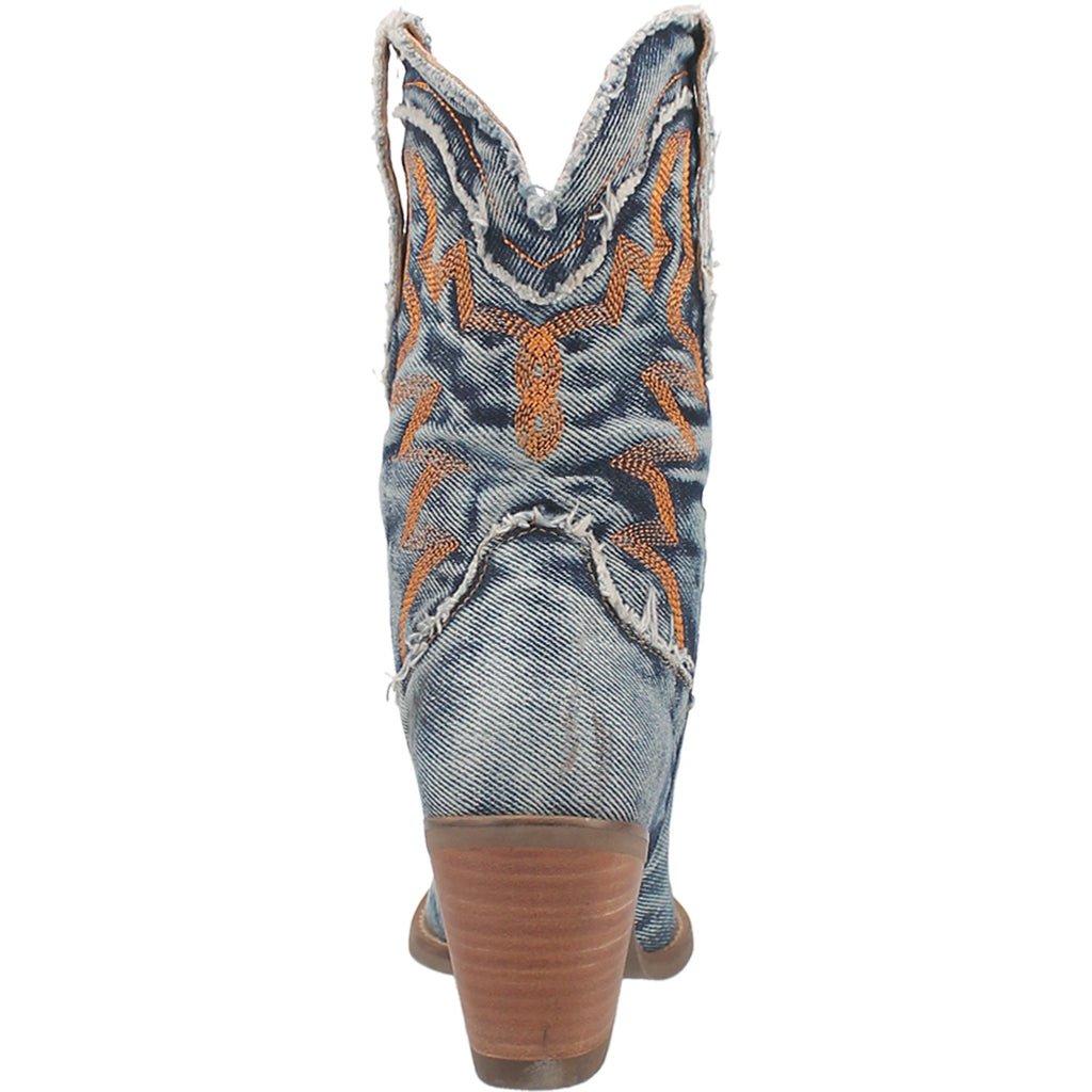 Dingo Women's 9" Y'all Need Dolly Denim Blue Almond Toe Western Boot - DI950 - BL - 6M