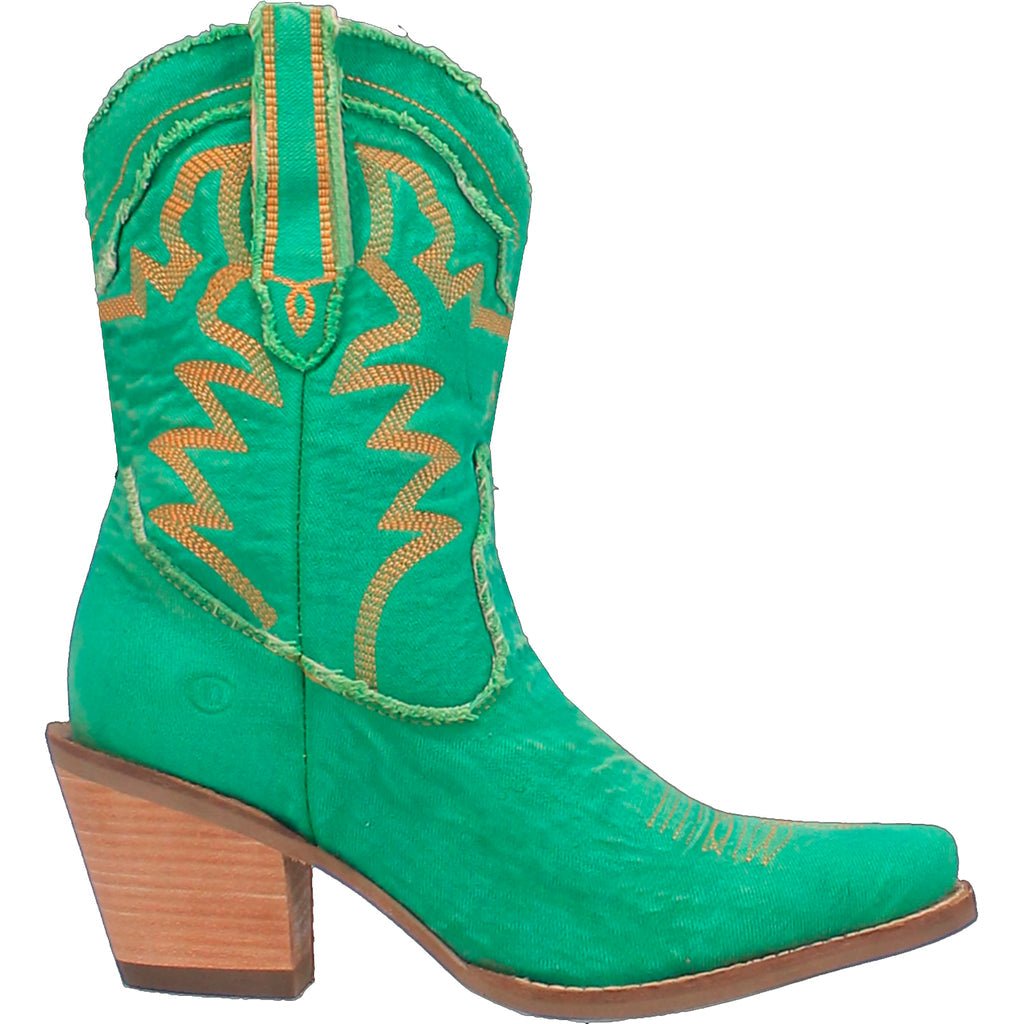 Dingo Women's 9" Y'all Need Dolly Green Denim Almond Toe Western Boot - DI950 - GN - 6M