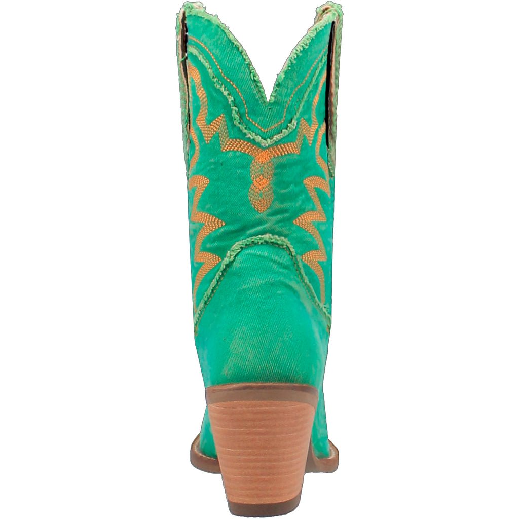 Dingo Women's 9" Y'all Need Dolly Green Denim Almond Toe Western Boot - DI950 - GN - 6M