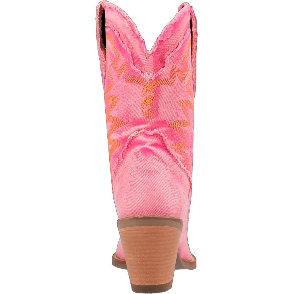 Dingo Women's 9" Y'all Need Dolly Pink Denim Almond Toe Western Boot - DI950 - PK - 6M