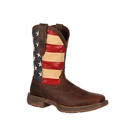 Durango Men's 11" Patriotic Pull - On Square Toe American Flag Western Boots - DB5554 - 7D