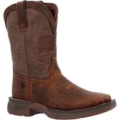 Durango Lil Rebel Acorn Brown Flag Western Kids Boot - DBT0244C - 8M