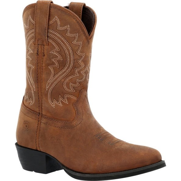 Durango Kid's 8" Distressed Brown R Toe Western Boot - DBT0250C-8M