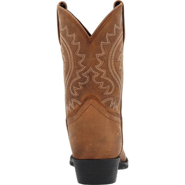 Durango Kid's 8" Distressed Brown R Toe Western Boot - DBT0250C-8M