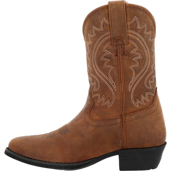 Durango Kid's 8" Distressed Brown R Toe Western Boot - DBT0250C-8M