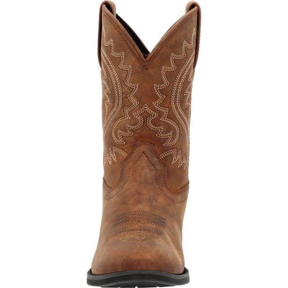Durango Kid's 8" Distressed Brown R Toe Western Boot - DBT0250C-8M