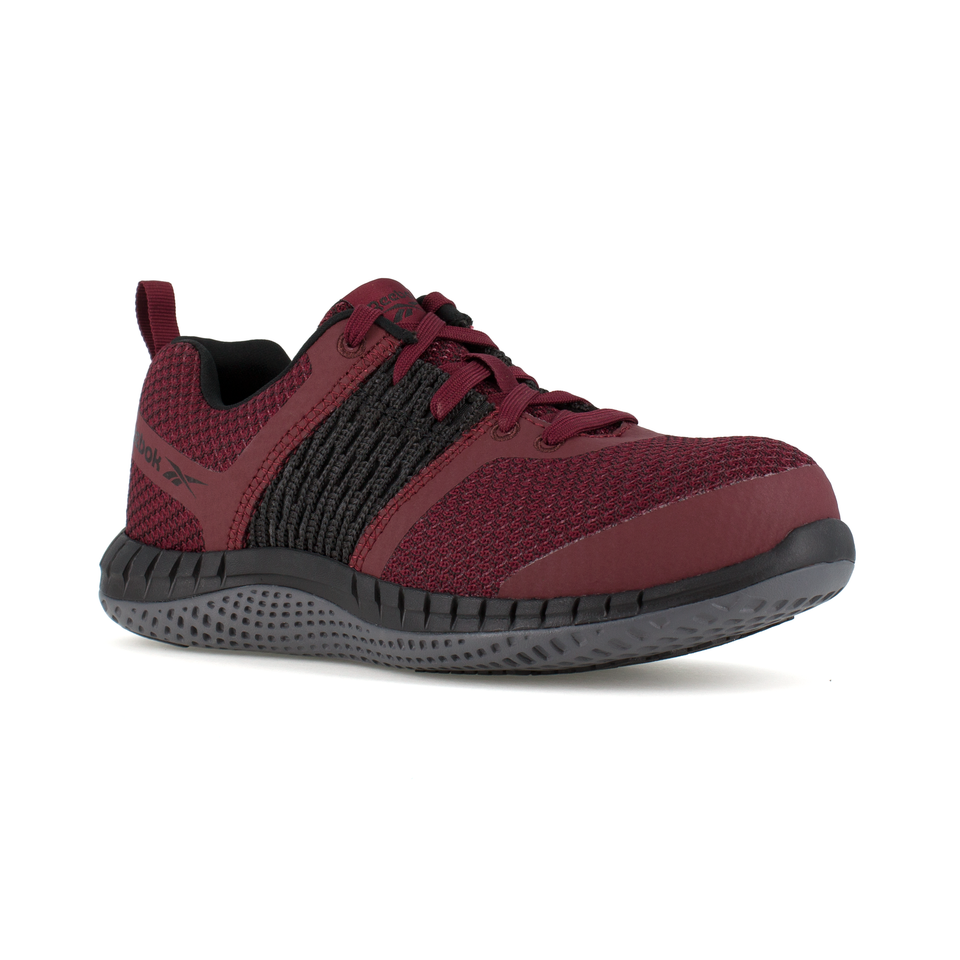 Reebok Women's Burgundy And Black Athletic Composite Toe Lace Up Work Shoe