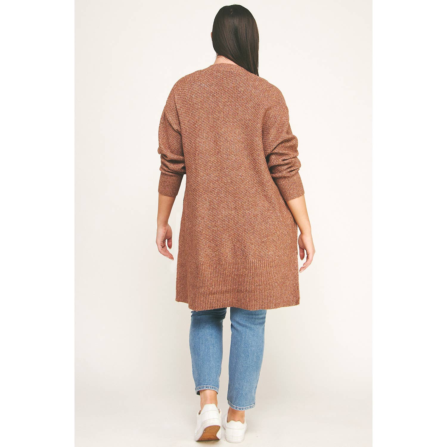 Winslow Collection Plus Size Cozy Confidence Long Cardigan - Brown