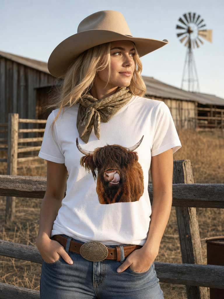 Avery Apparel Bison Graphic T-Shirt - Ivory/Mocha