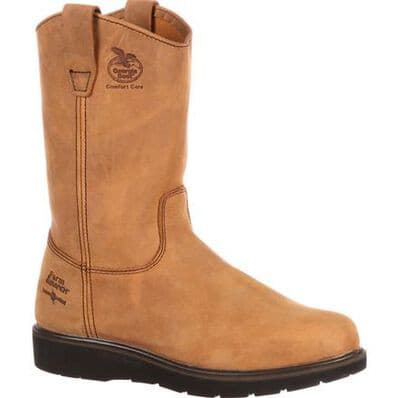 Georgia Boot Men's 11" Farm and Ranch Pull - On Brown Round Toe Work Boot - G4432 - 7M