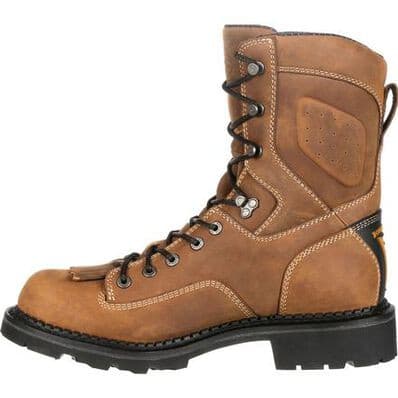 Georgia Boot Men's 8" Waterproof Comfort Core Low Heel Logger Round Toe Work Boot - GB00122 - 8M