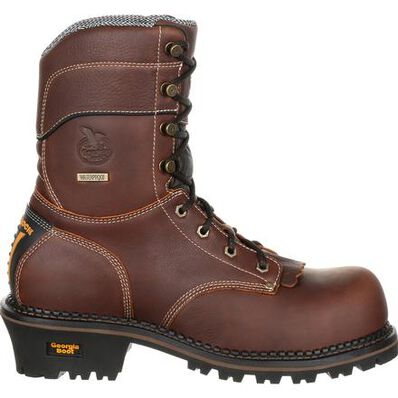 Georgia Boot Men's 9" Waterproof AMP LT Logger Round Composite Toe Work Boot - GB00236 - 8M