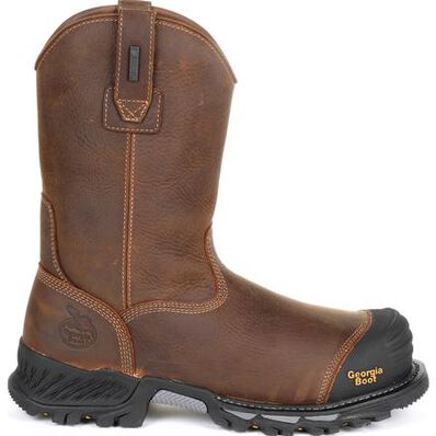 Georgia Boot Men's 10" Waterproof Rumbler Round Composite Toe Pull - On Work Boot - GB00286 - 8M