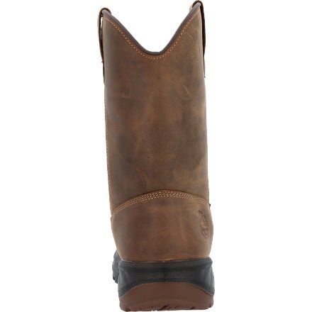 Georgia Boot Men's 10" Waterproof OT Round Toe Pull On Brown Work Boot - GB00523 - 8M