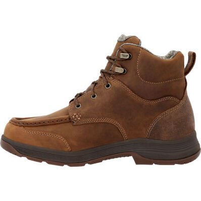 Georgia Boot Men's 6" Athens Superlyte Brown Moc - Toe Waterproof Work Boots - GB00547 - 8M