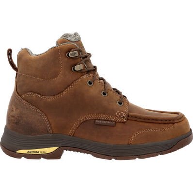 Georgia Boot Men's 6" Athens Superlyte Brown Moc - Toe Waterproof Work Boots - GB00547 - 8M