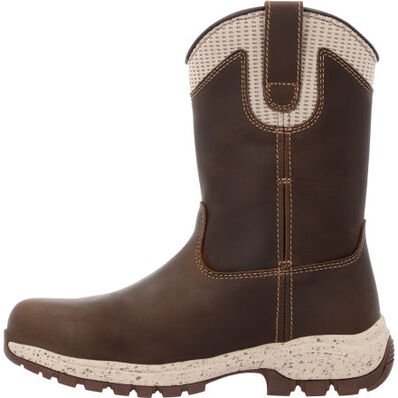 Georgia Boot Women's 10" Waterproof Eagle Trail Round Alloy Toe Pull - On Work Boot - GB00557 - 6M