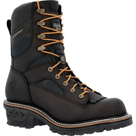 Georgia Boot Men's LTX Logger 9" Black Composite Toe Waterproof Work Boot - GB00619 - 8M