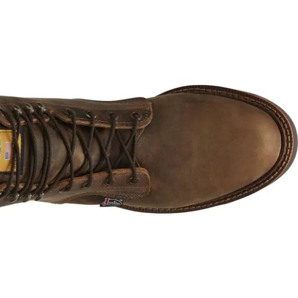 Justin square toe work boots lace up on sale