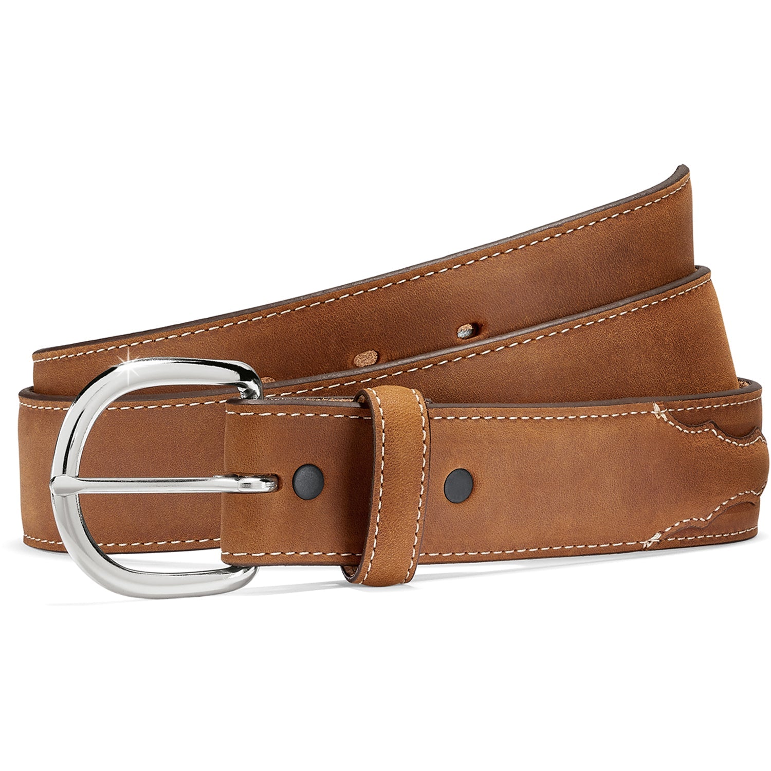 Justin Men's Classic Brown Leather Western Brown Belt | Boots Etc