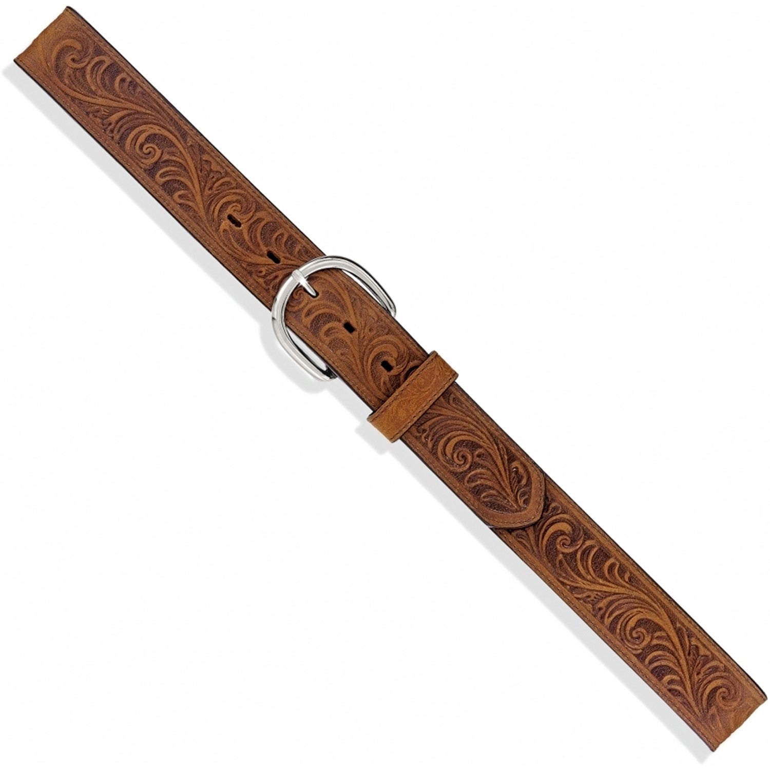 Justin Men's Western Scroll Tooled Bark Brown Belt - 53909 - 26