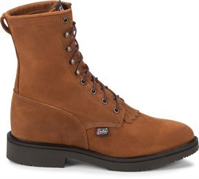 Justin Men's 8" Conductor Lace - Up Hazel Round Toe Work Boot - 760 - 8D