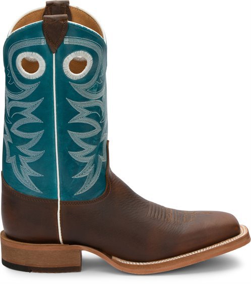 Justin Men's 11" Caddo Blue Bent Rail Square Toe Western Boot - BR742 - 6D