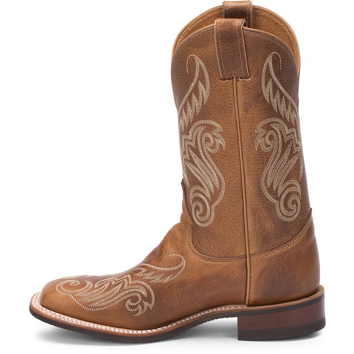 Justin Women's 11" Bent Rail Tan Square Toe Western Boot - BRL212 - 6B