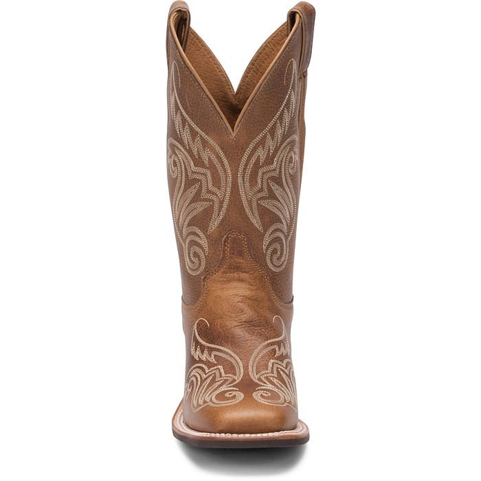 Justin Women's 11" Bent Rail Tan Square Toe Western Boot - BRL212 - 6B