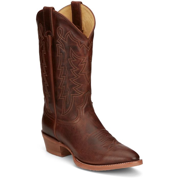 Justin Men's 12" Hayne Whiskey Cowhide Brown Round Toe Western Boot - CJ2000 - 8D