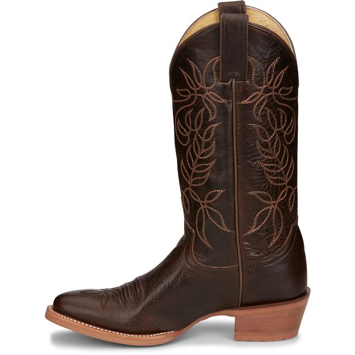 Justin Women's 12" Rosey Espresso Cowhide Round Toe Western Boot - CJ4000 - 6B