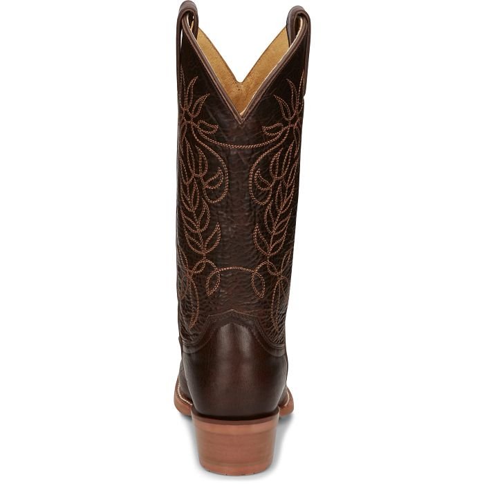 Justin Women's 12" Rosey Espresso Cowhide Round Toe Western Boot - CJ4000 - 6B