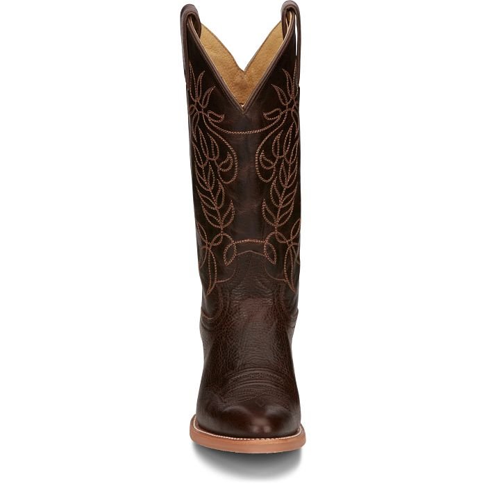 Justin Women's 12" Rosey Espresso Cowhide Round Toe Western Boot - CJ4000 - 6B