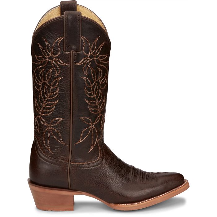 Justin Women's 12" Rosey Espresso Cowhide Round Toe Western Boot - CJ4000 - 6B