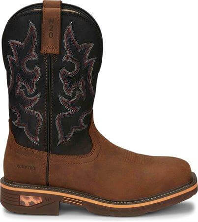 Justin Men's 11" Waterproof Resistor Square Nano Composite Toe Work Boot - CR4012 - 8D