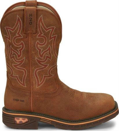 Justin Men's 11" Waterproof Resistor Square Nano Composite Toe Work Boot - CR4016 - 8D