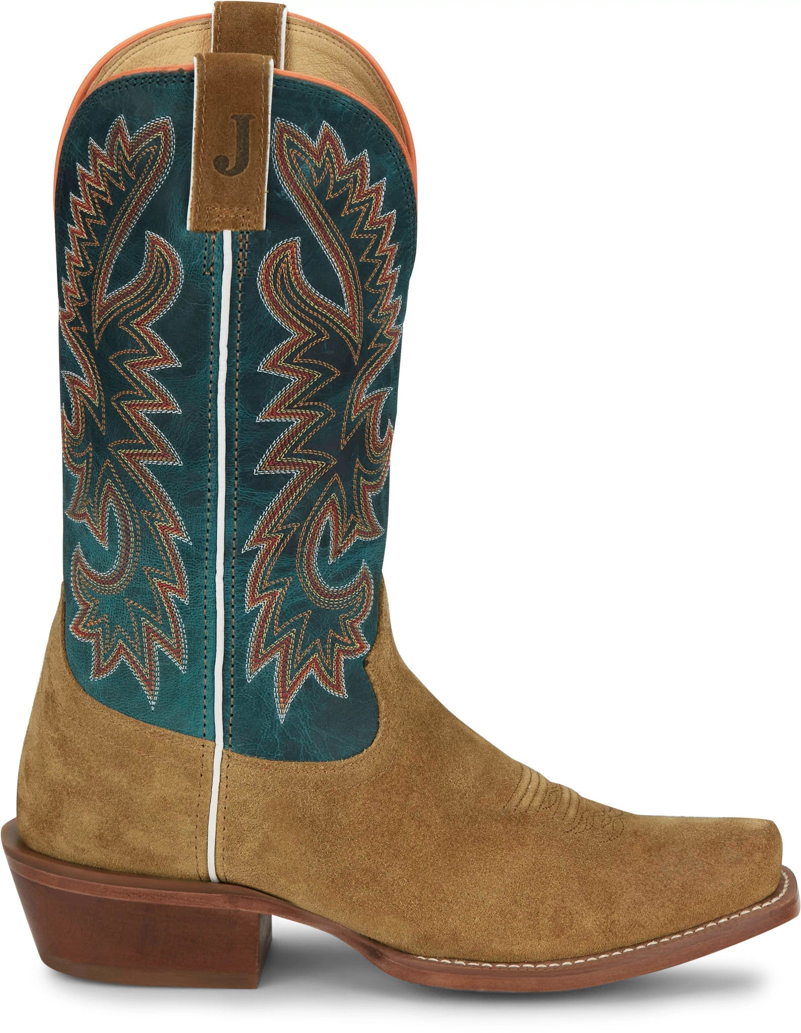 Justin Men's 13" Sunrise Orange Square Toe Western Boot - FN7252 - 8D